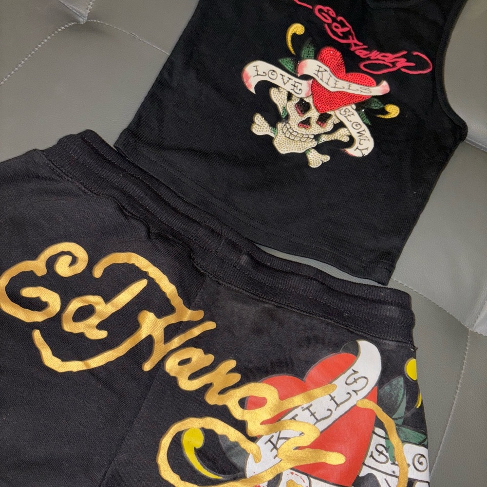 Ed Hardy Black and Gold Skull Love Set